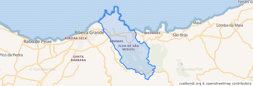 Mapa de ubicacion de Ribeirinha.