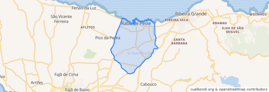 Mapa de ubicacion de Rabo de Peixe.