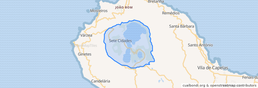 Mapa de ubicacion de Sete Cidades.