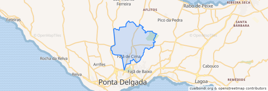 Mapa de ubicacion de Fajã de Cima.