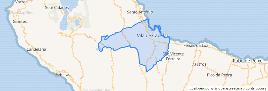 Mapa de ubicacion de Capelas.