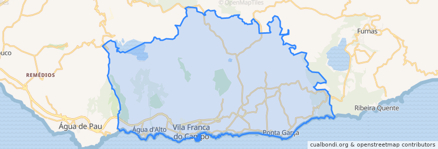 Mapa de ubicacion de Vila Franca do Campo.