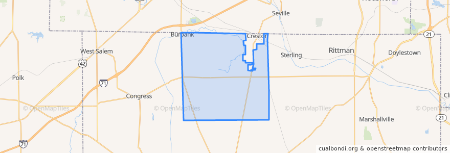 Mapa de ubicacion de Canaan Township.
