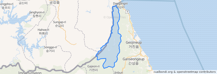 Mapa de ubicacion de 수동면.