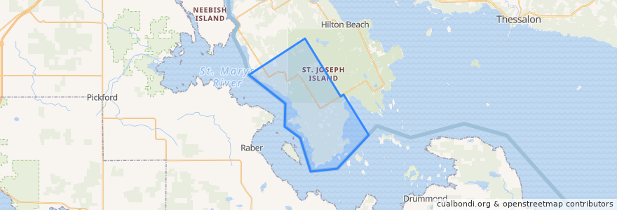 Mapa de ubicacion de Jocelyn Township.