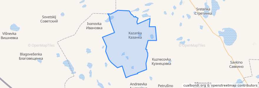 Mapa de ubicacion de Казанский сельсовет.