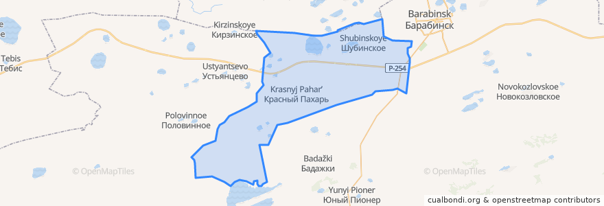 Mapa de ubicacion de Шубинский сельсовет.