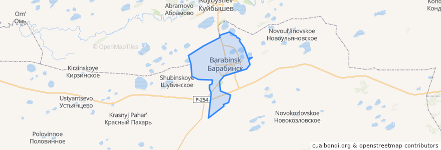 Mapa de ubicacion de городское поселение Барабинск.