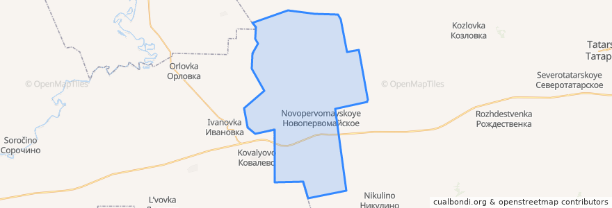 Mapa de ubicacion de Новопервомайский сельсовет.