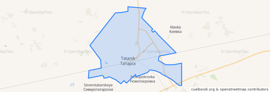 Mapa de ubicacion de городское поселение Татарск.