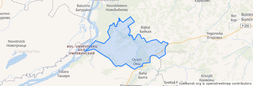 Mapa de ubicacion de Ояшинский сельсовет.