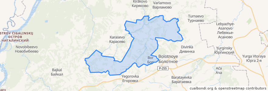 Mapa de ubicacion de Боровской сельсовет.