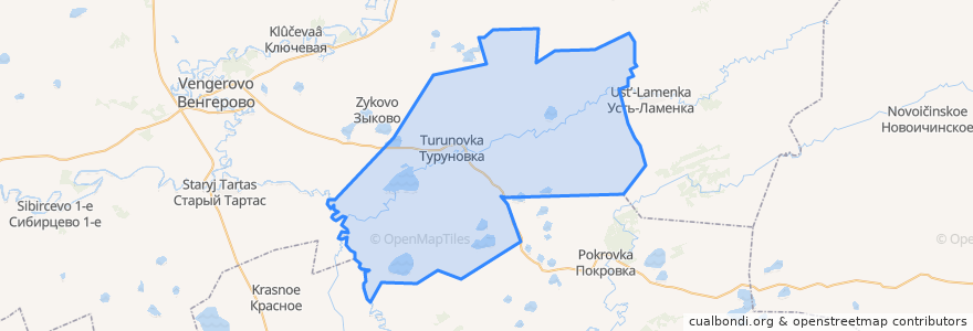 Mapa de ubicacion de Туруновский сельсовет.