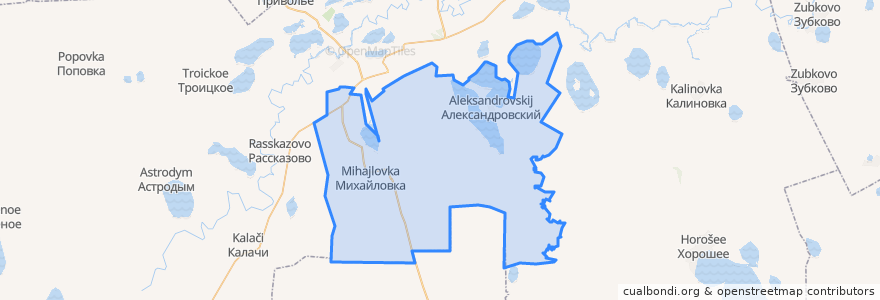 Mapa de ubicacion de Михайловский сельсовет.