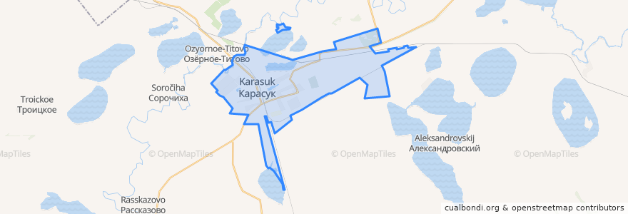 Mapa de ubicacion de городское поселение Карасук.