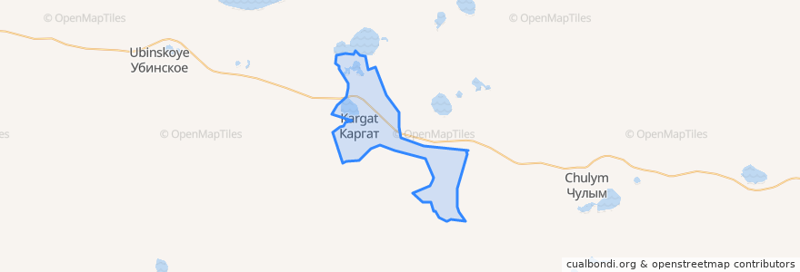 Mapa de ubicacion de городское поселение Каргат.