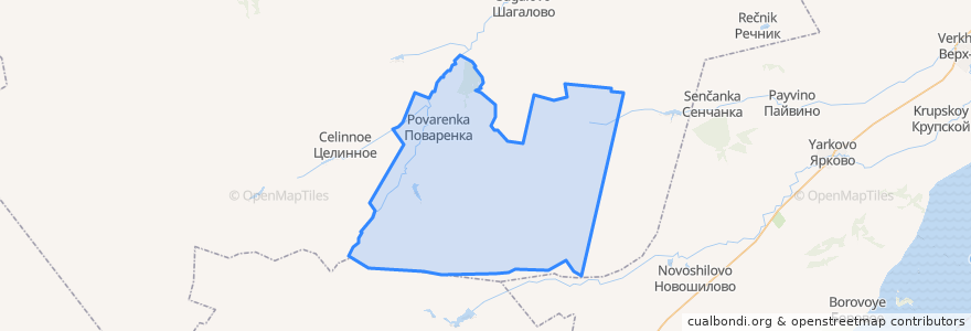 Mapa de ubicacion de Поварёнский сельсовет.