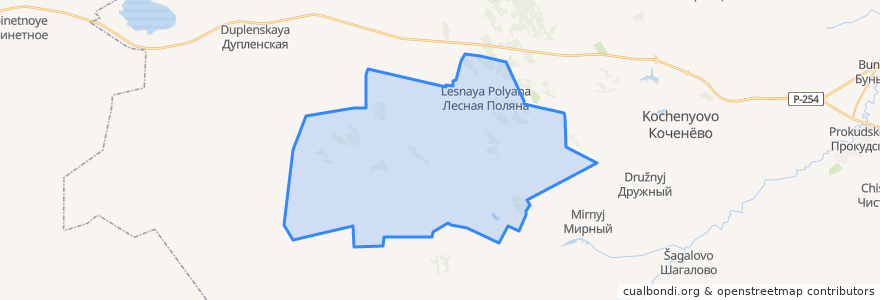 Mapa de ubicacion de Леснополянский сельсовет.