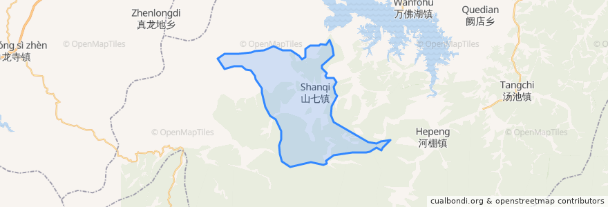 Mapa de ubicacion de 山七镇.