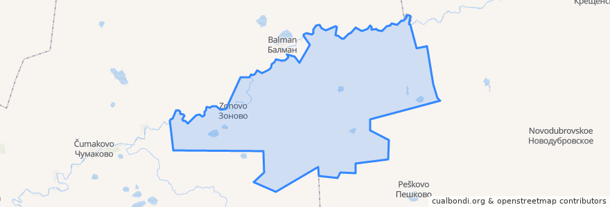 Mapa de ubicacion de Зоновский сельсовет.