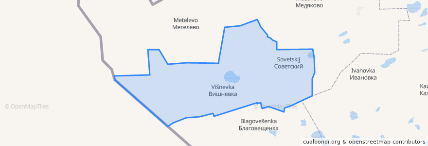 Mapa de ubicacion de Вишнёвский сельсовет.