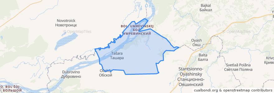 Mapa de ubicacion de Ташаринский сельсовет.