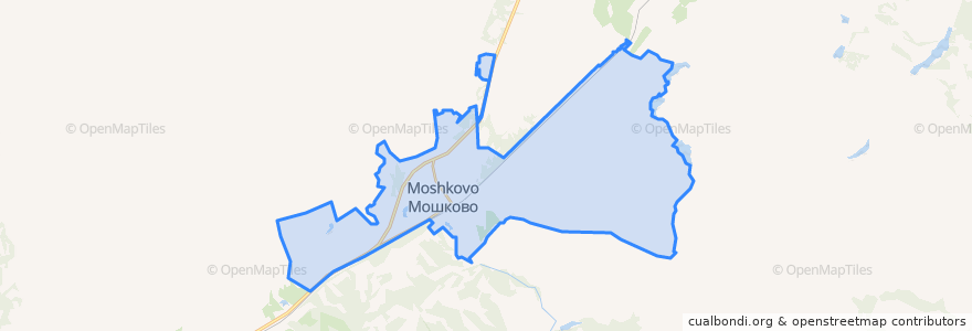 Mapa de ubicacion de городское поселение Мошково.