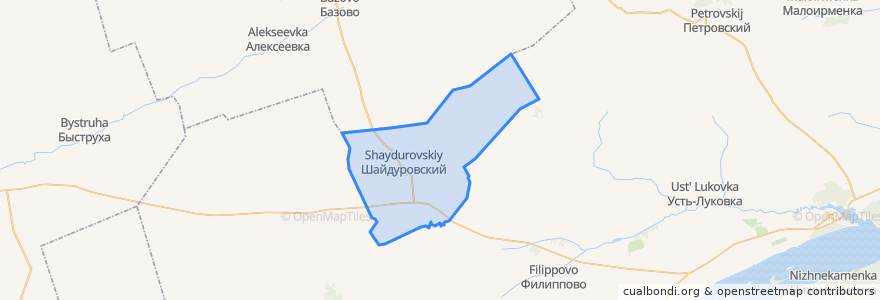 Mapa de ubicacion de Шайдуровский сельсовет.