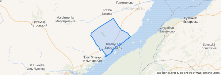 Mapa de ubicacion de Красноярский сельсовет.