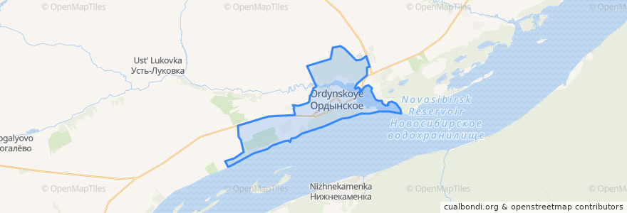 Mapa de ubicacion de городское поселение Ордынское.