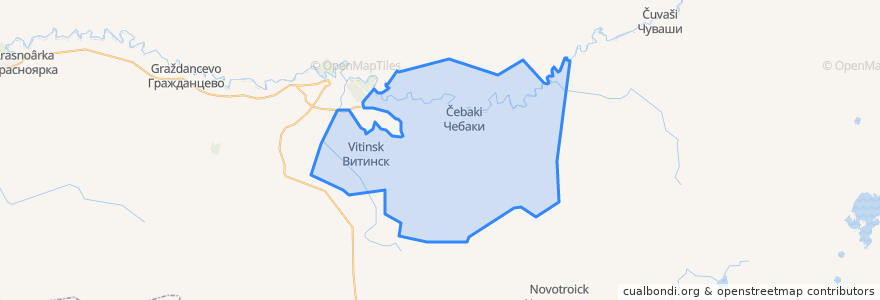 Mapa de ubicacion de Чебаковский сельсовет.