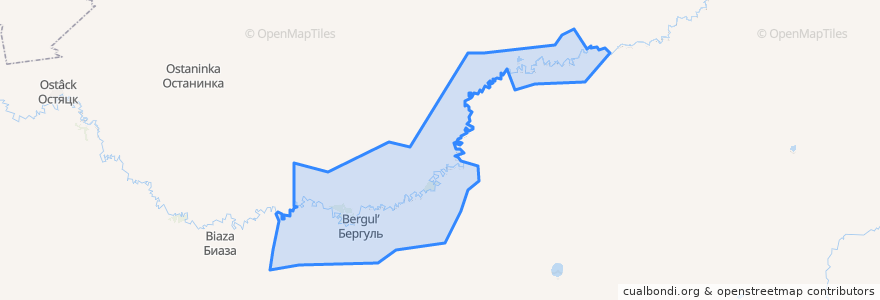 Mapa de ubicacion de Бергульский сельсовет.