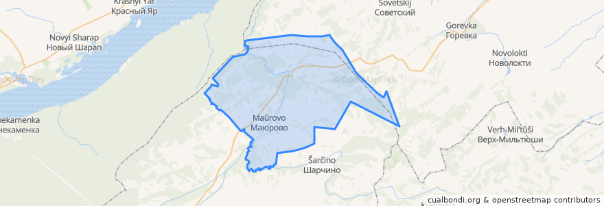 Mapa de ubicacion de Маюровский сельсовет.