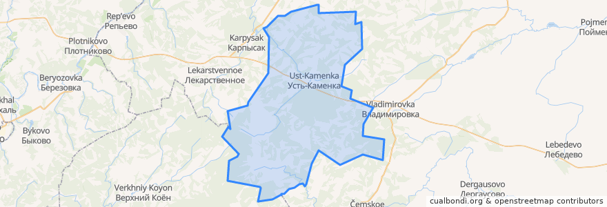 Mapa de ubicacion de Усть-Каменский сельсовет.