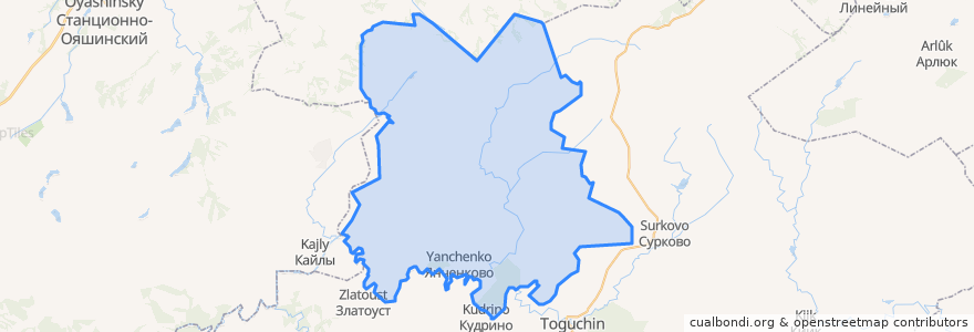 Mapa de ubicacion de Гутовский сельсовет.