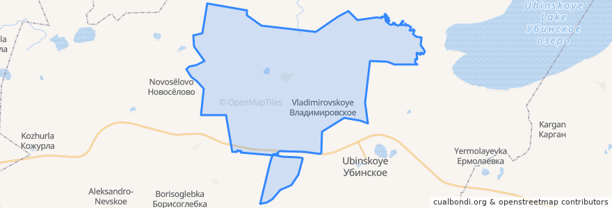 Mapa de ubicacion de Владимировский сельсовет.