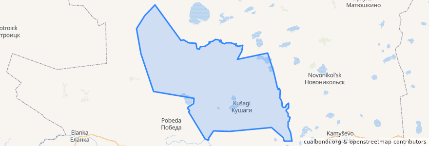 Mapa de ubicacion de Кушаговский сельсовет.