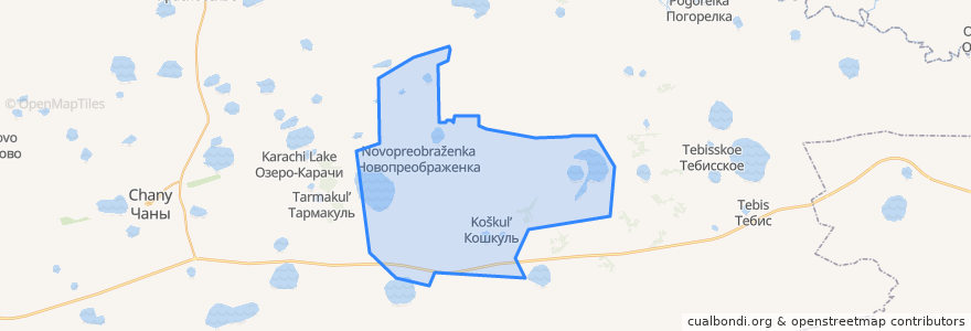 Mapa de ubicacion de Новопреображенский сельсовет.