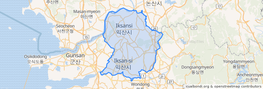 Mapa de ubicacion de 익산시.