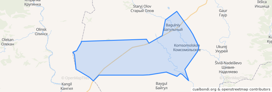 Mapa de ubicacion de Комсомольское сельское поселение.