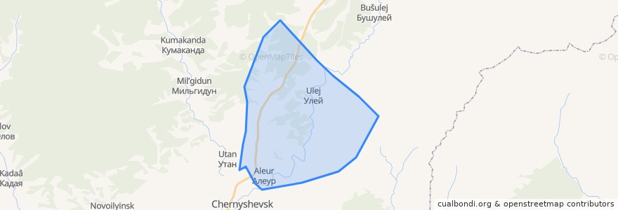 Mapa de ubicacion de Алеурское сельское поселение.