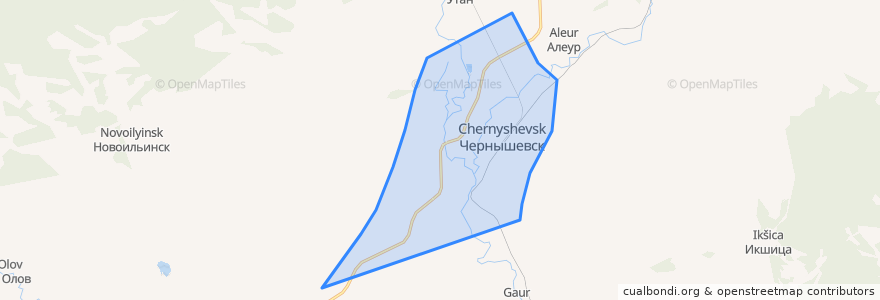 Mapa de ubicacion de Чернышевское городское поселение.