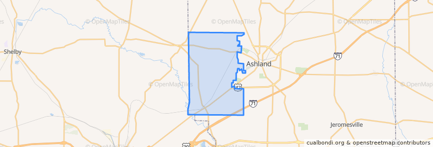 Mapa de ubicacion de Milton Township.