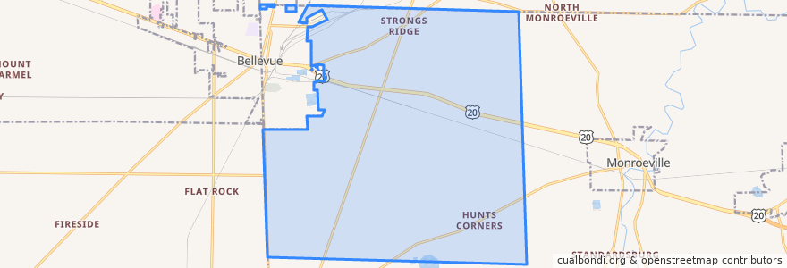 Mapa de ubicacion de Lyme Township.