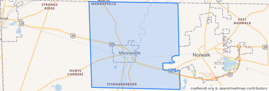 Mapa de ubicacion de Ridgefield Township.