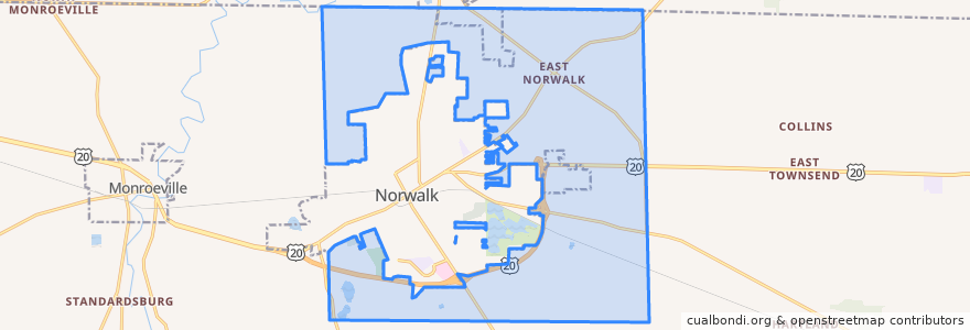 Mapa de ubicacion de Norwalk Township.