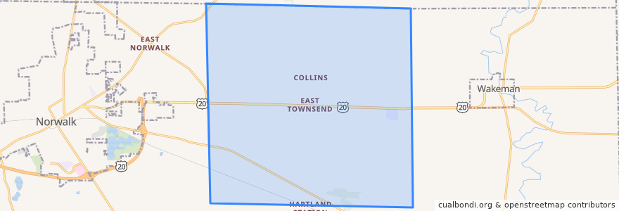 Mapa de ubicacion de Townsend Township.