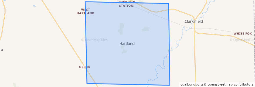 Mapa de ubicacion de Hartland Township.