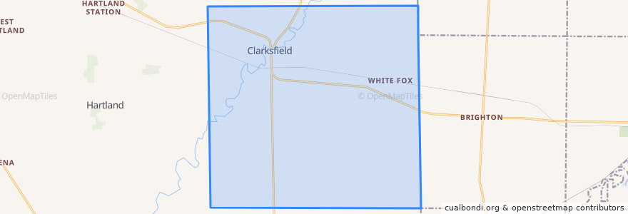 Mapa de ubicacion de Clarksfield Township.
