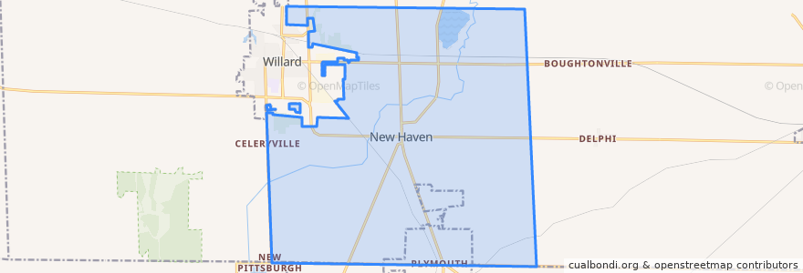Mapa de ubicacion de New Haven Township.